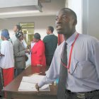 A doctor at a HIV treatment clinic in Swaziland